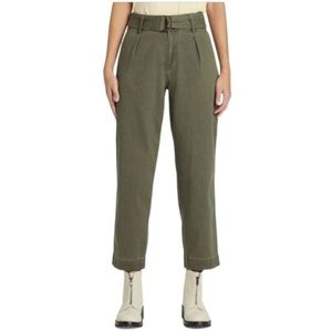 High rise tapered belted d-ring pants